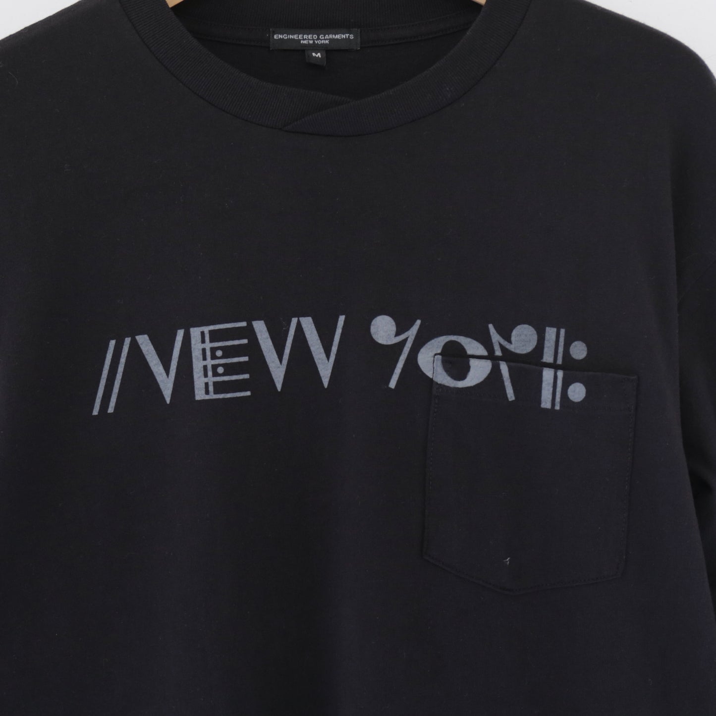 Printed Cross Crewneck L/S T - NY｜Black