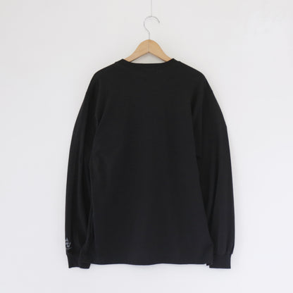 Printed Cross Crewneck L/S T - NY｜Black