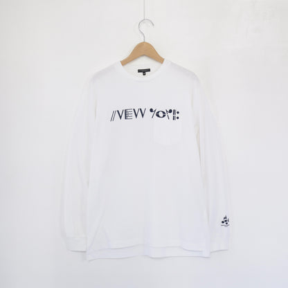 Printed Cross Crewneck L/S T - NY｜White