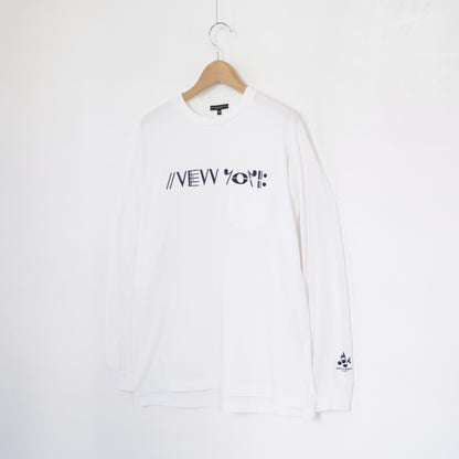 Printed Cross Crewneck L/S T - NY｜White