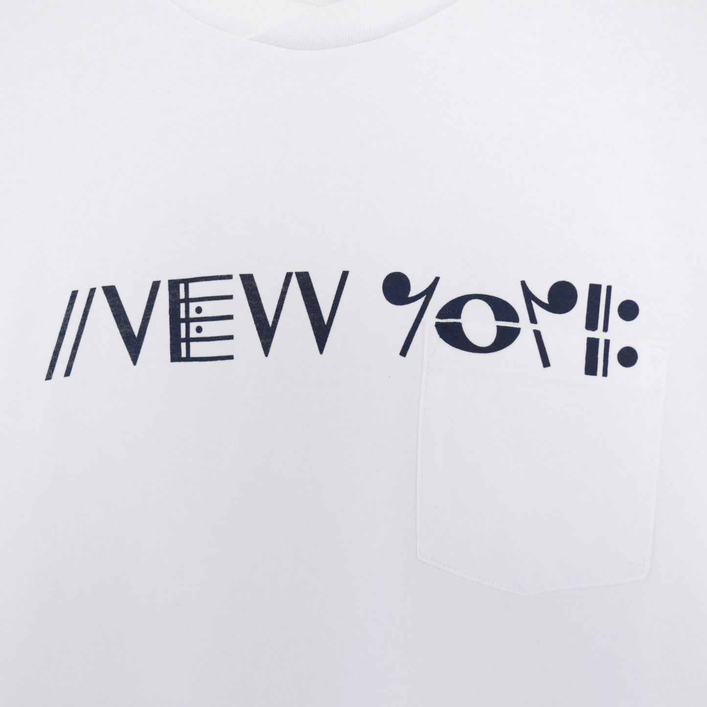 Printed Cross Crewneck L/S T - NY｜White