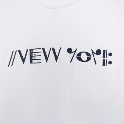 Printed Cross Crewneck L/S T - NY｜White