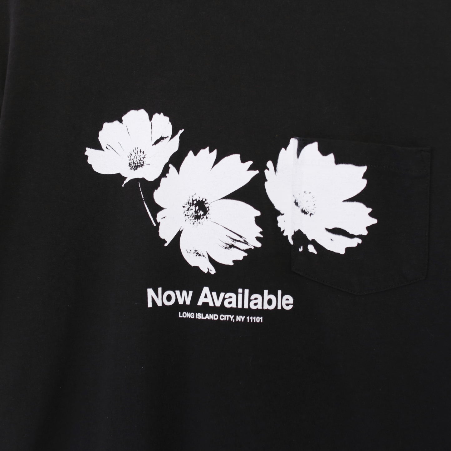 Printed Cross Crewneck T - Flower｜Black