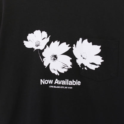 Printed Cross Crewneck T - Flower｜Black