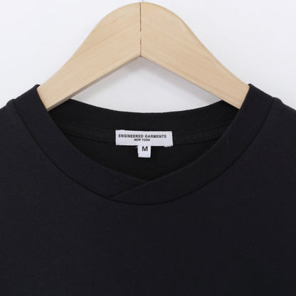 Printed Cross Crewneck T - Flower｜Black