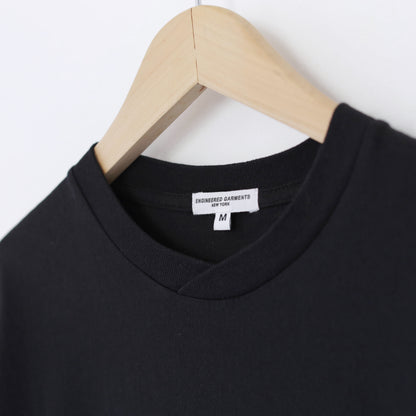 Printed Cross Crewneck T - Flower｜Black