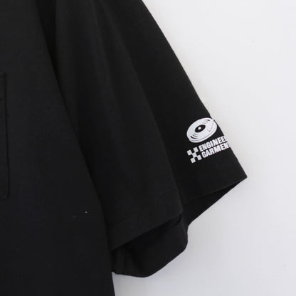 Printed Cross Crewneck T - Flower｜Black