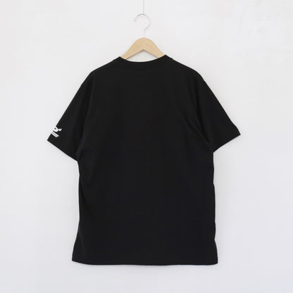 Printed Cross Crewneck T - Flower｜Black