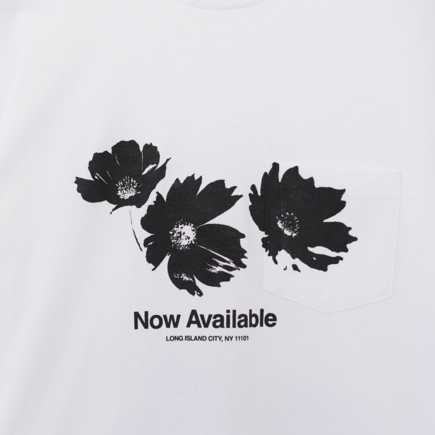Printed cross crewneck T - Flower｜White