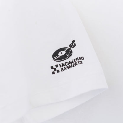 Printed cross crewneck T - Flower｜White