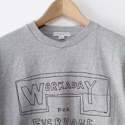 Printed Crossover Neck Pocket Tee - Workaday For Everyday｜Gray