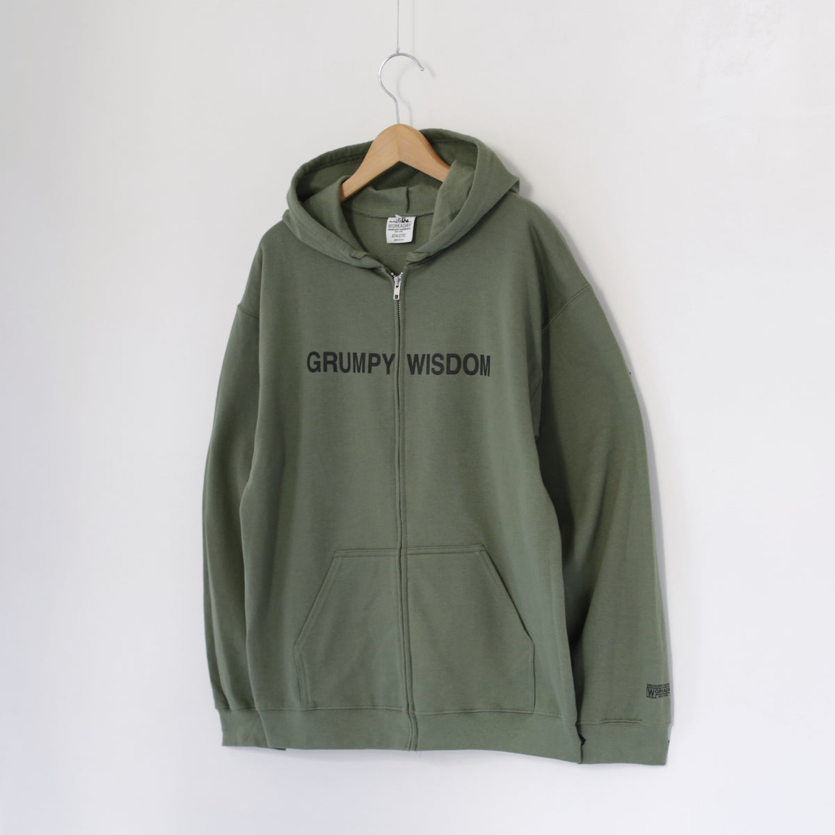Printed Hoodie - Grumpy | Olive