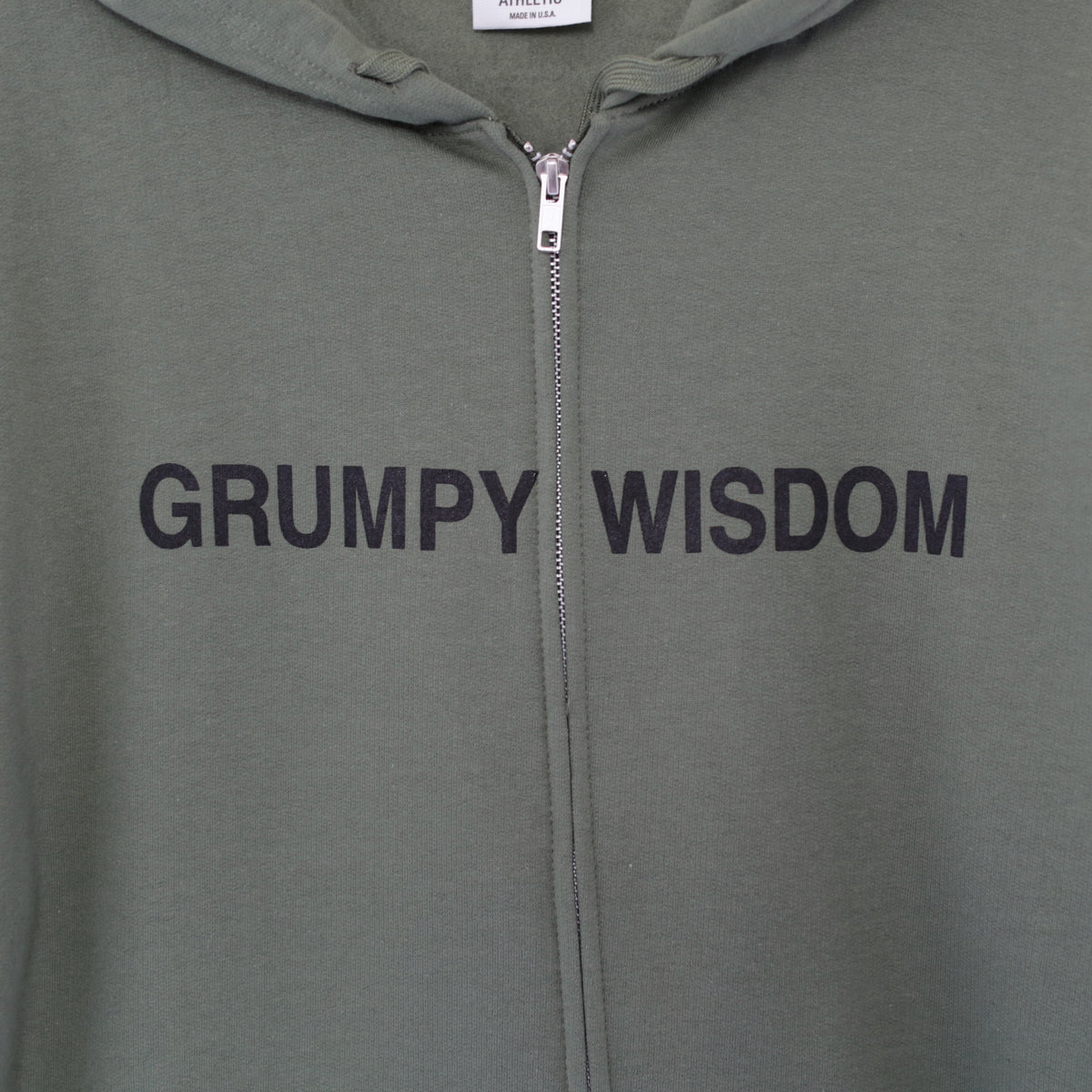 Printed Hoodie - Grumpy | Olive