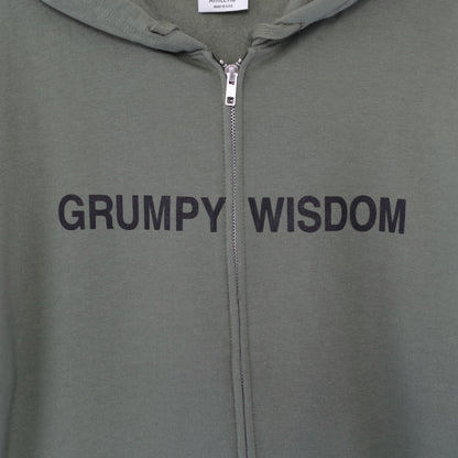 Printed Hoodie - Grumpy | Olive