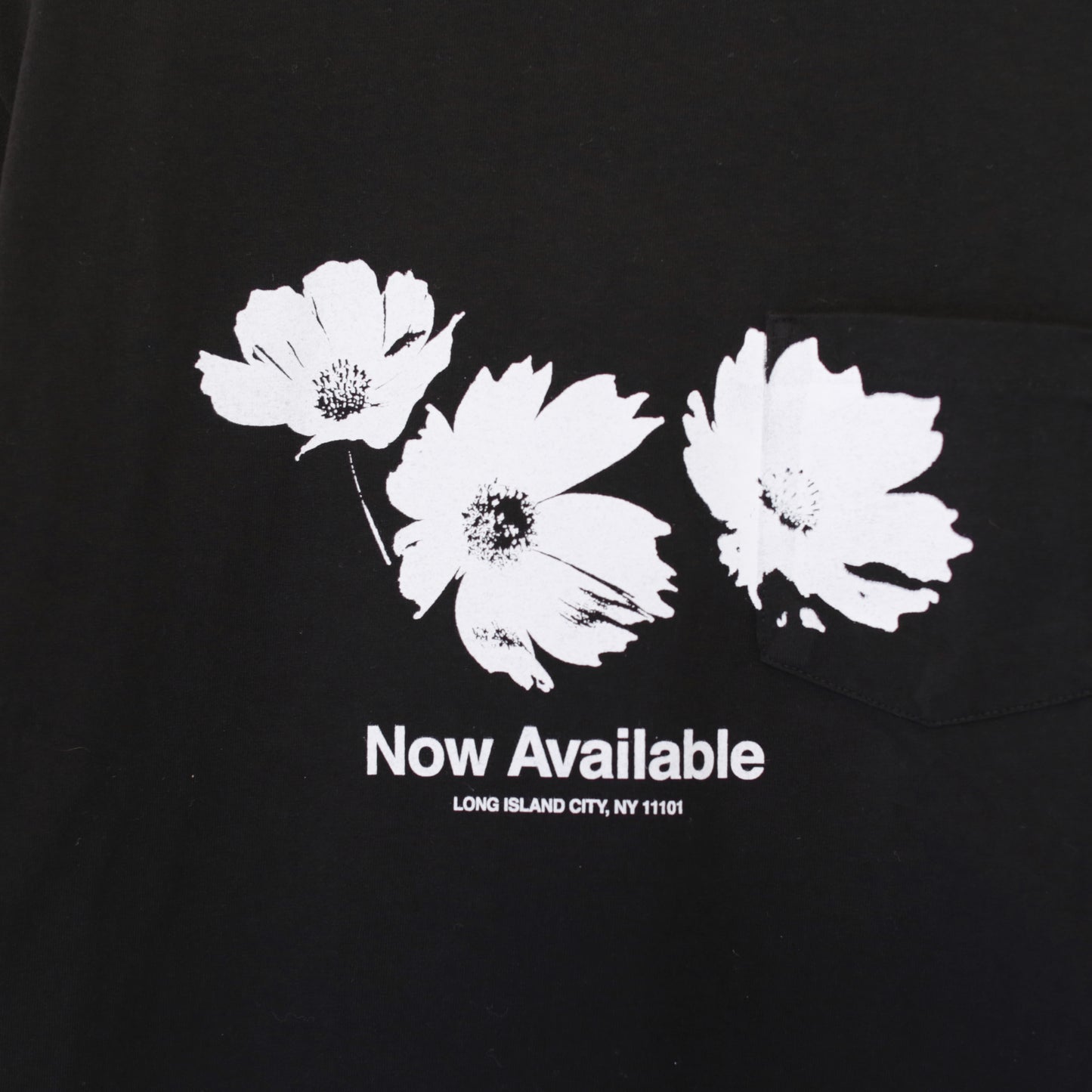 Printed Cross Crewneck L/S T - Flower｜Black