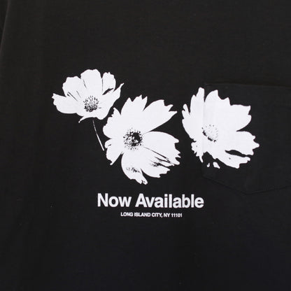 Printed Cross Crewneck L/S T - Flower｜Black