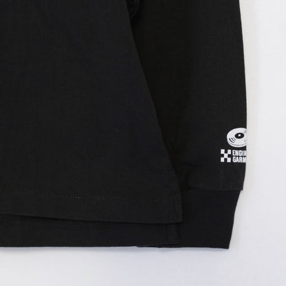 Printed Cross Crewneck L/S T - Flower｜Black