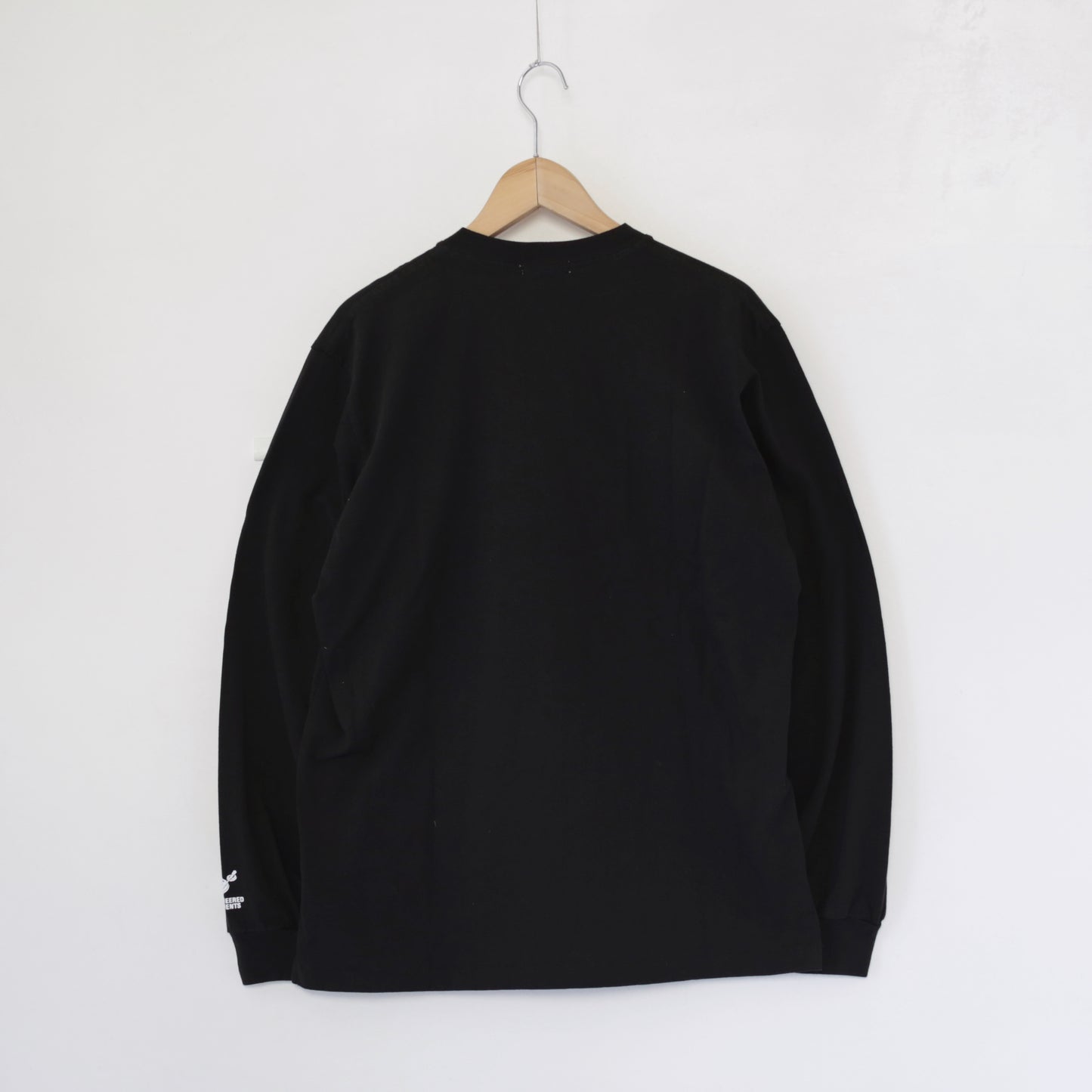 Printed Cross Crewneck L/S T - Flower｜Black