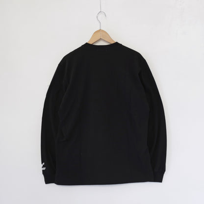 Printed Cross Crewneck L/S T - Flower｜Black
