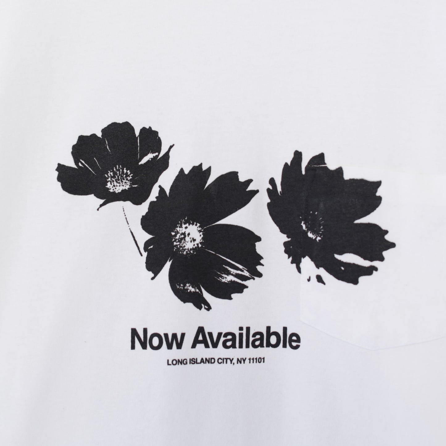 Printed Cross Crewneck L/S T - Flower｜White