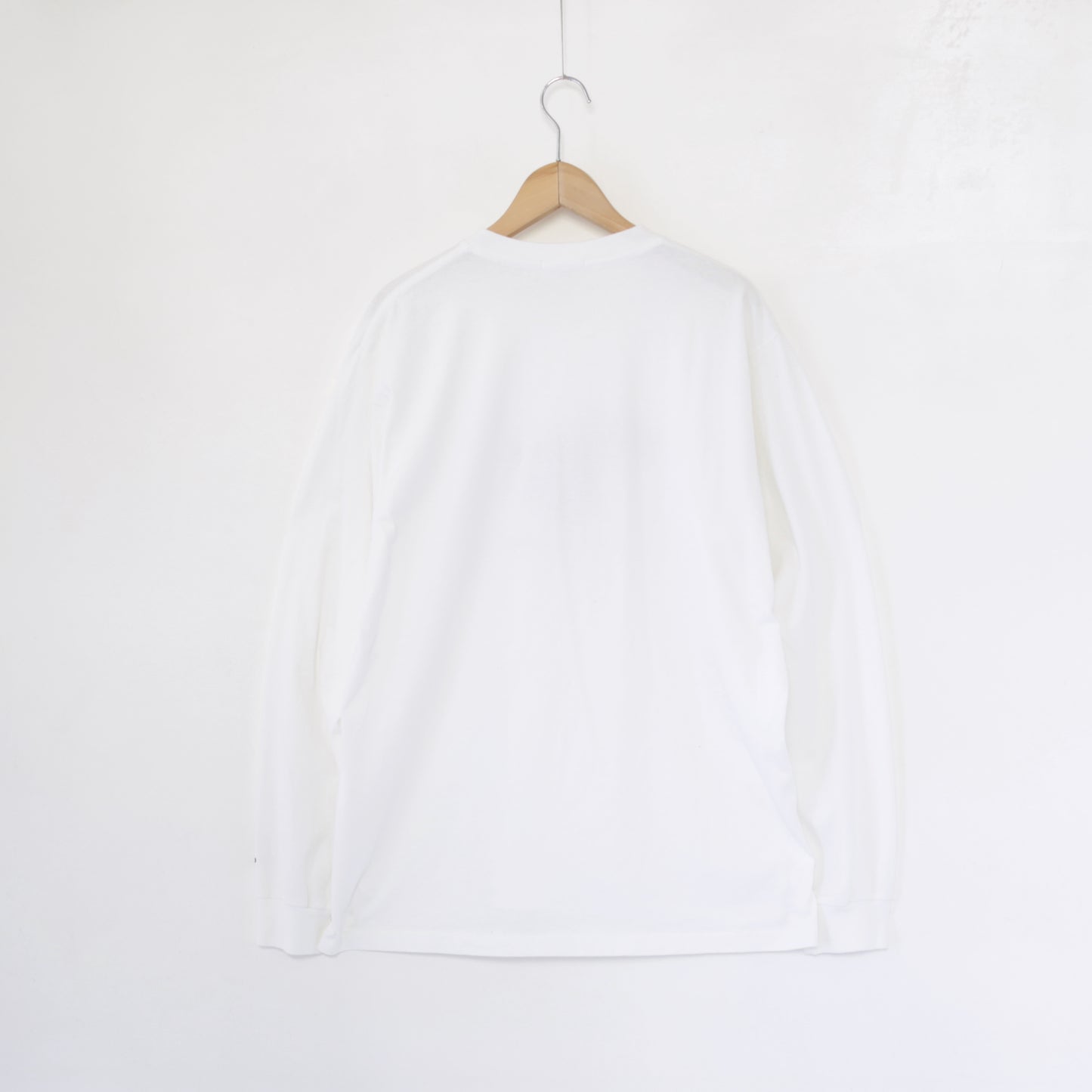 Printed Cross Crewneck L/S T - Flower｜White
