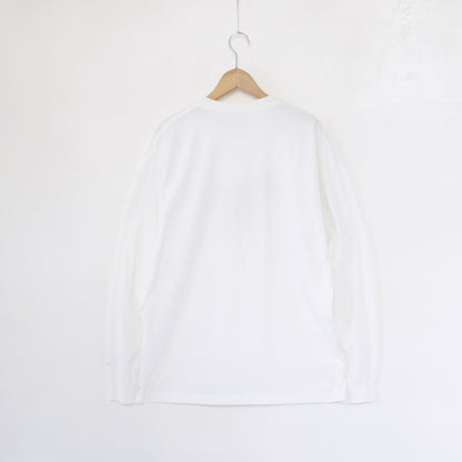 Printed Cross Crewneck L/S T - Flower｜White