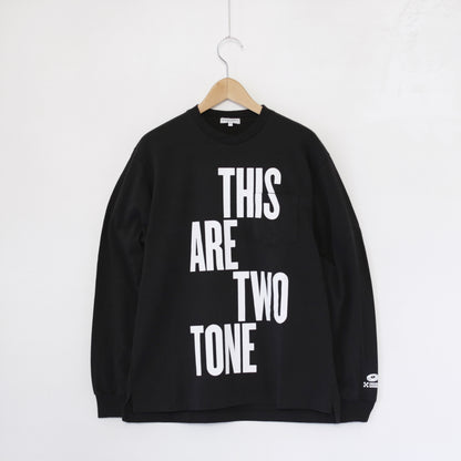 Printed Cross Crewneck L/S T - This Are｜Black