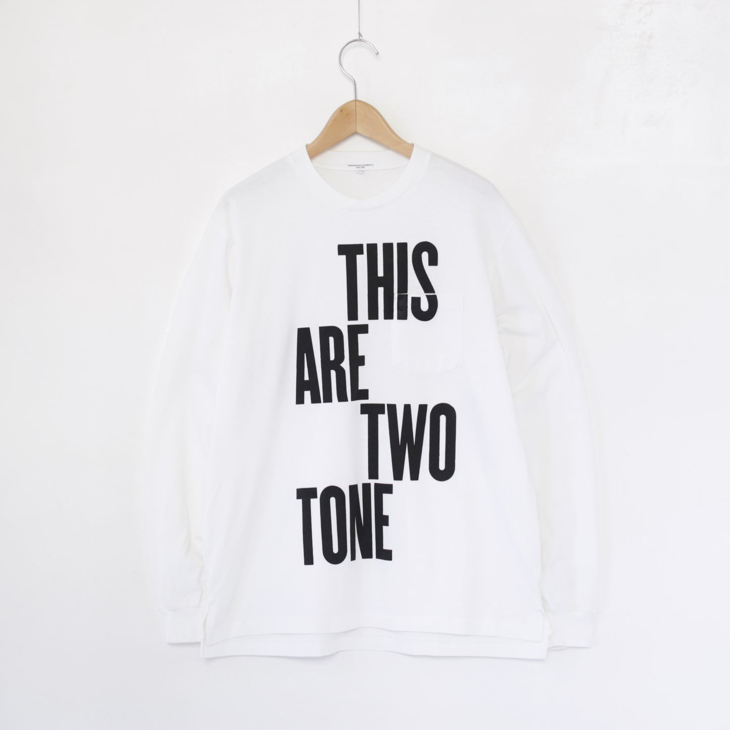 Printed Cross Crewneck L/S T - This Are｜White