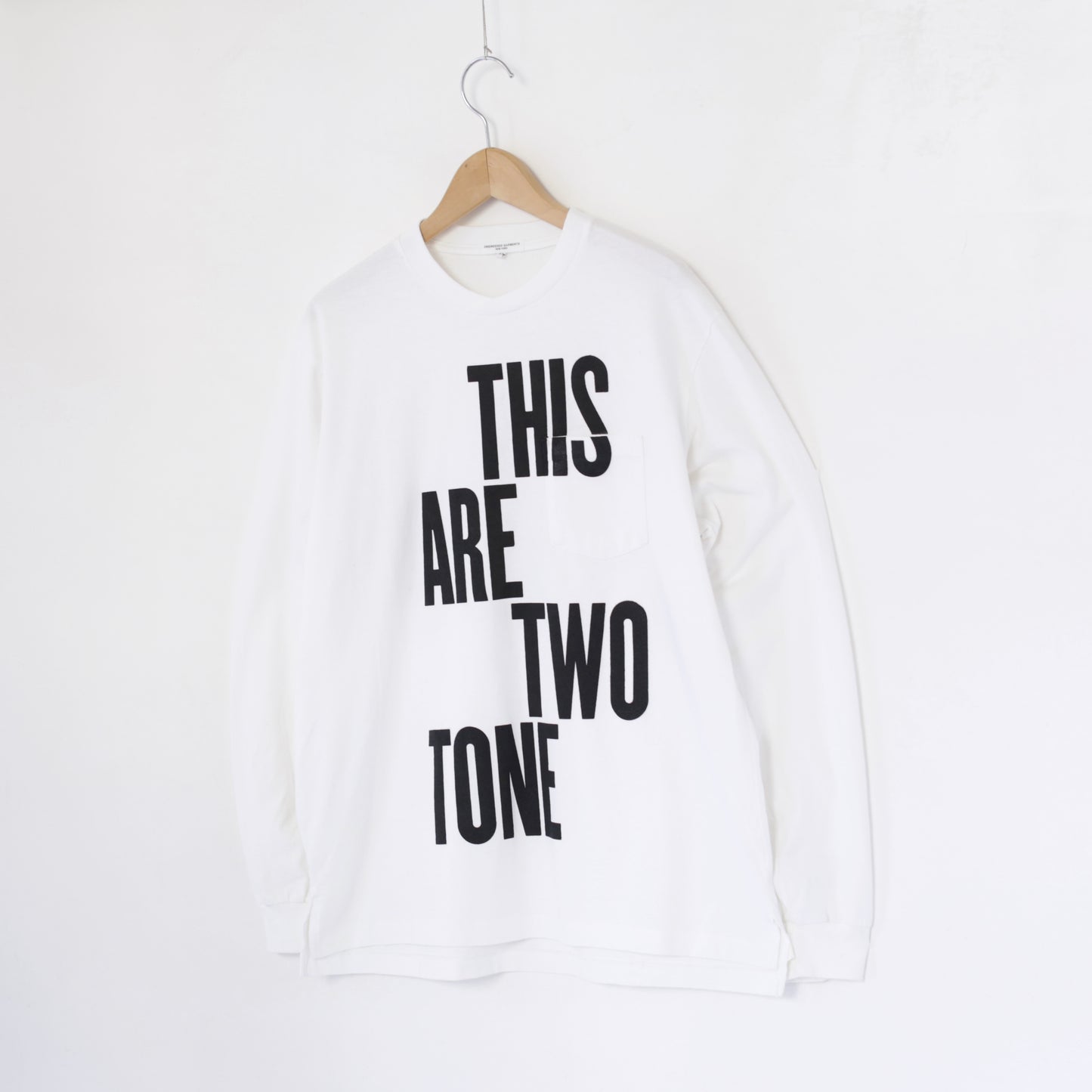 Printed Cross Crewneck L/S T - This Are｜White
