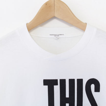 Printed Cross Crewneck L/S T - This Are｜White