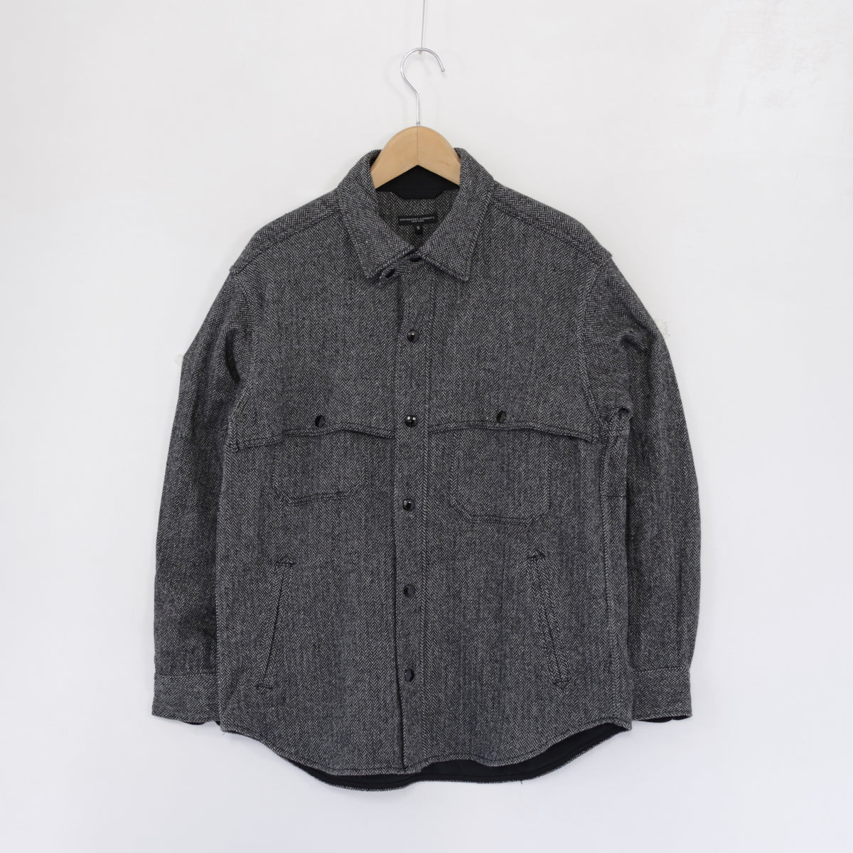 Stag Shirt Jacket - Poly Wool Herringbone｜Grey