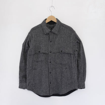 Stag Shirt Jacket - Poly Wool Herringbone｜Grey
