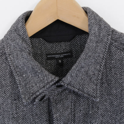 Stag Shirt Jacket - Poly Wool Herringbone｜Grey