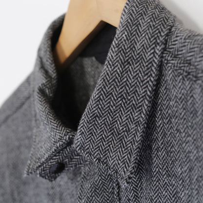 Stag Shirt Jacket - Poly Wool Herringbone｜Grey