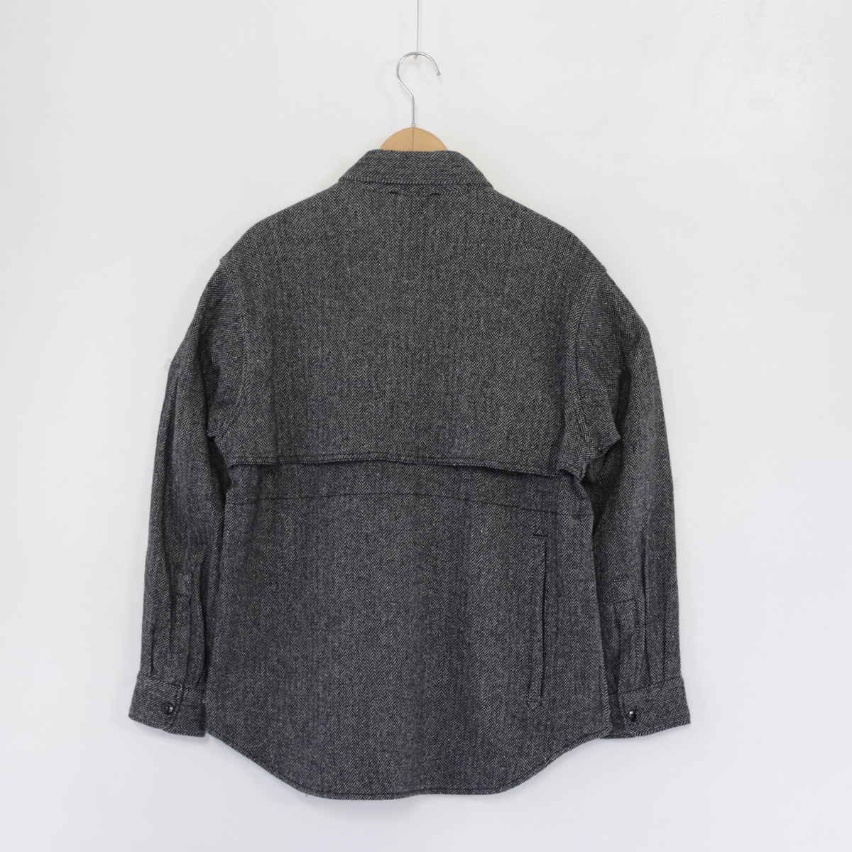 Stag Shirt Jacket - Poly Wool Herringbone｜Grey