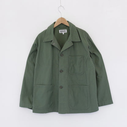 Utility Jacket - Cotton Reversed Sateen｜Olive