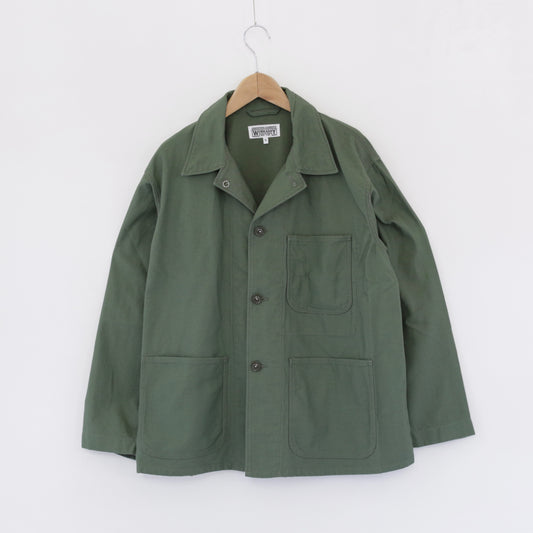 Utility Jacket - Cotton Reversed Sateen｜Olive