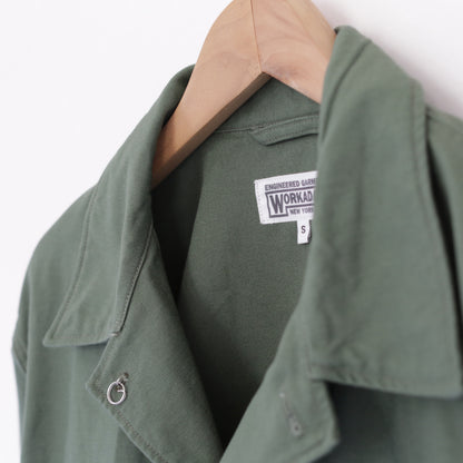 Utility Jacket - Cotton Reversed Sateen｜Olive
