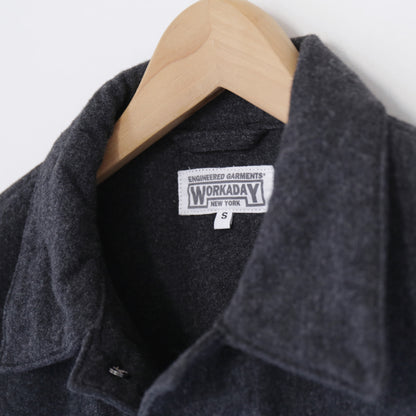 Utility Jacket - Worsted Wool Flannel｜Charcoal