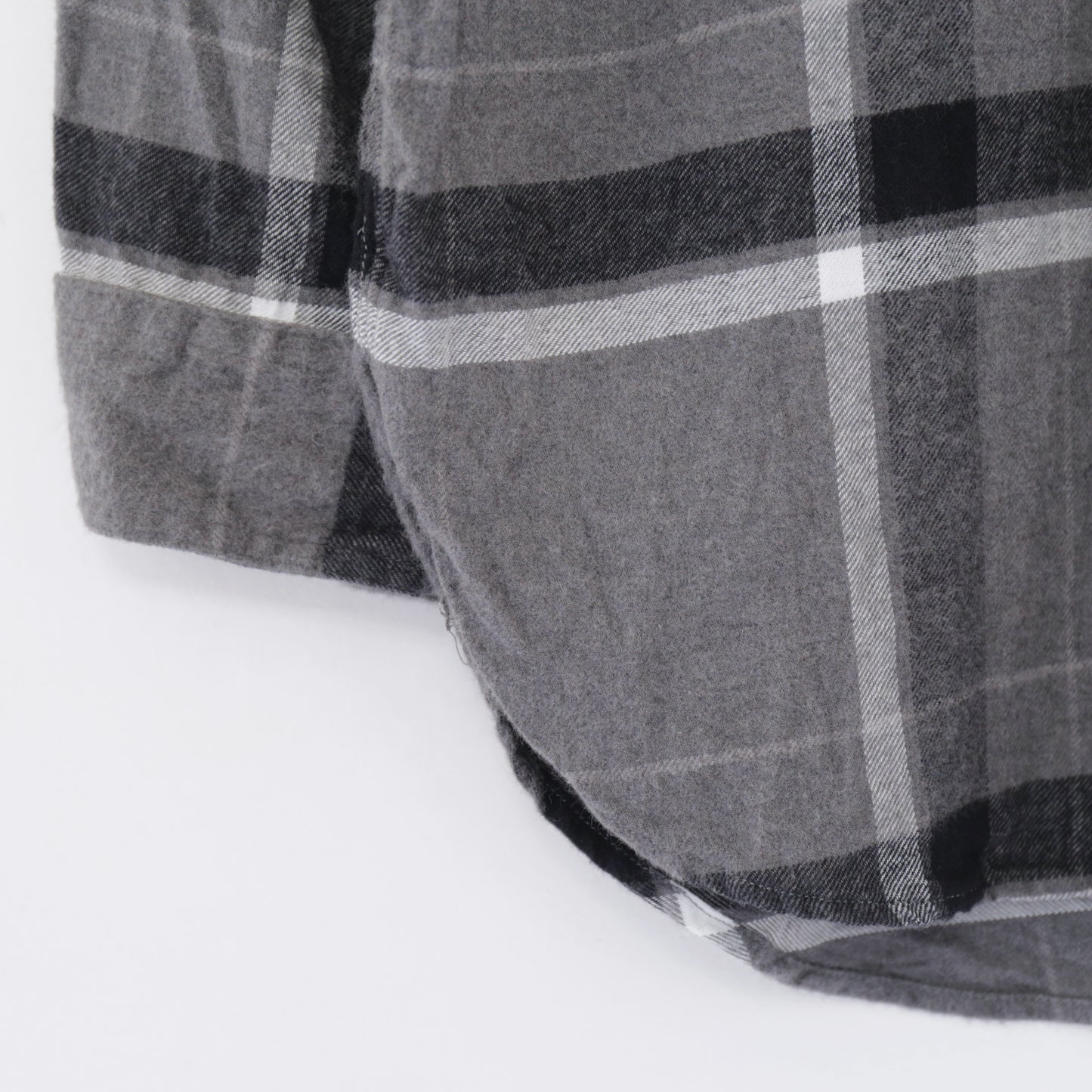 Work Shirt - Cotton Brushed Big Plaid｜Grey / Black