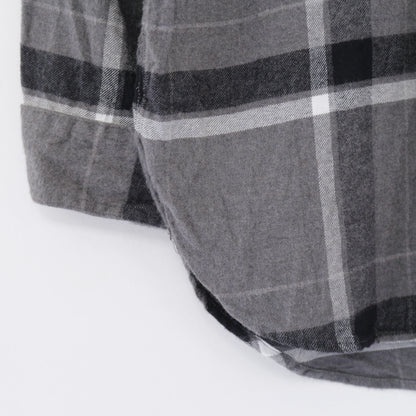 Work Shirt - Cotton Brushed Big Plaid｜Grey / Black