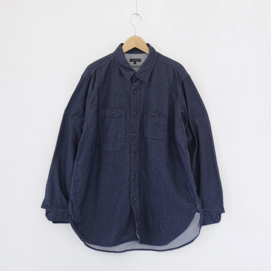Work Shirt - Cotton Denim Flannel｜Indigo