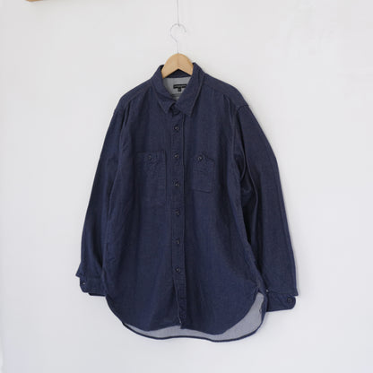 Work Shirt - Cotton Denim Flannel｜Indigo