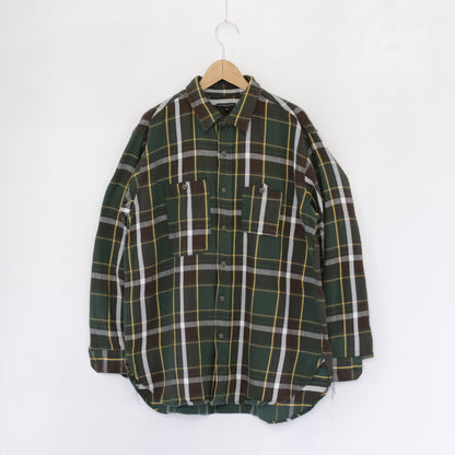 Work Shirt - Cotton Heavy Twill Plaid｜Olive/Brown