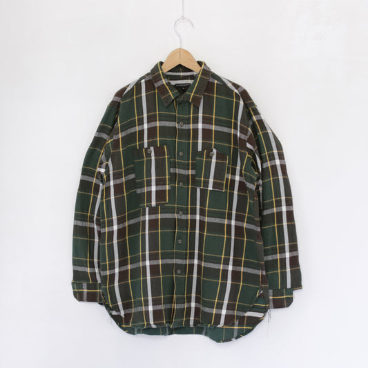 Work Shirt - Cotton Heavy Twill Plaid｜Olive/Brown