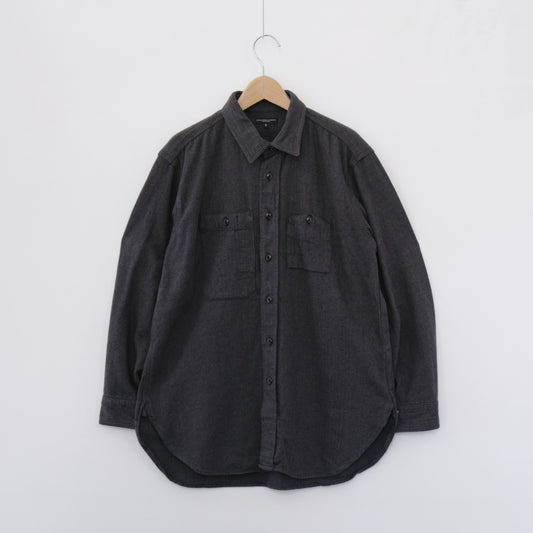 Work Shirt - Cotton Herringbone Flannel｜Dk.Grey
