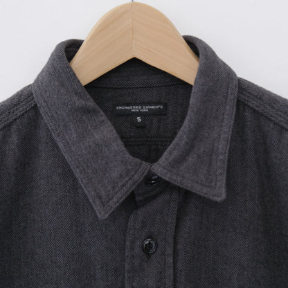 Work Shirt - Cotton Herringbone Flannel｜Dk.Grey