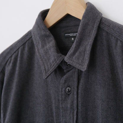 Work Shirt - Cotton Herringbone Flannel｜Dk.Grey