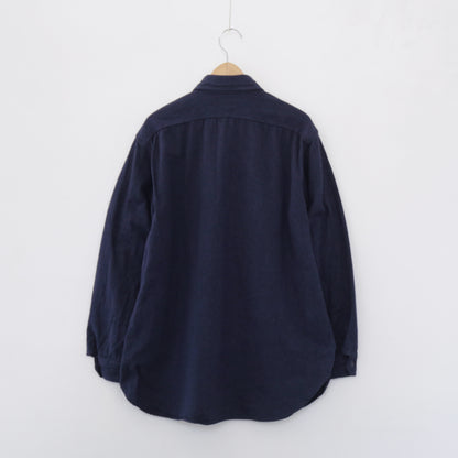 Work Shirt - Cotton Herringbone Flannel｜Navy