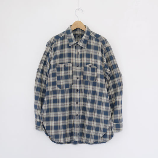 Work Shirt - Cotton Plaid Jacquard｜Navy
